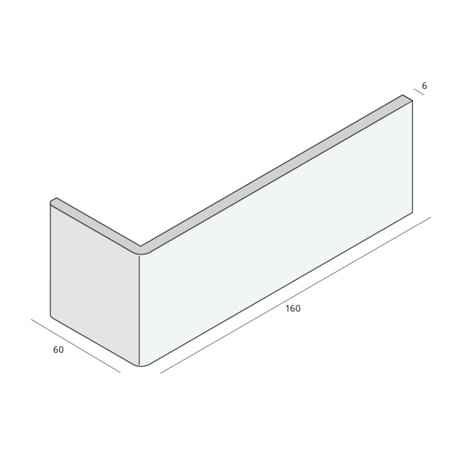Prodec Hoekpaneel 160 x 60 mm - Wit