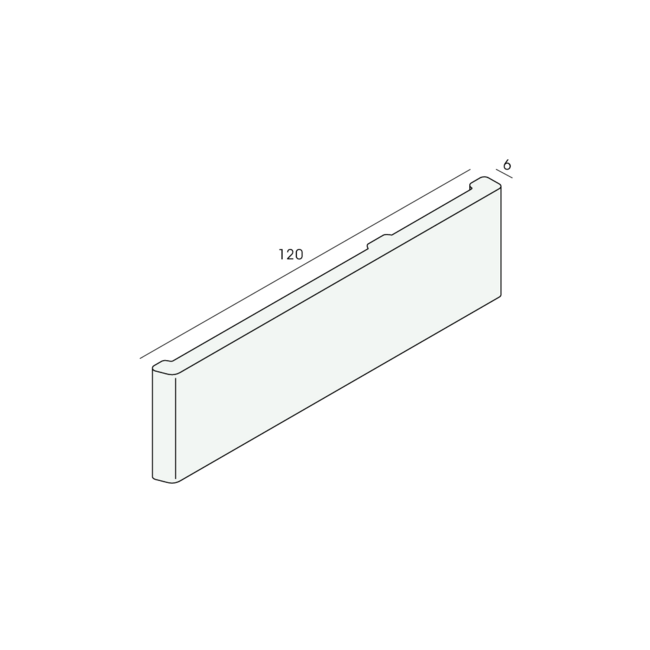 Prodec Plint 120 x 6 mm - Crème