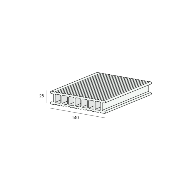 Vlonderplank 140 mm - Schorsbruin