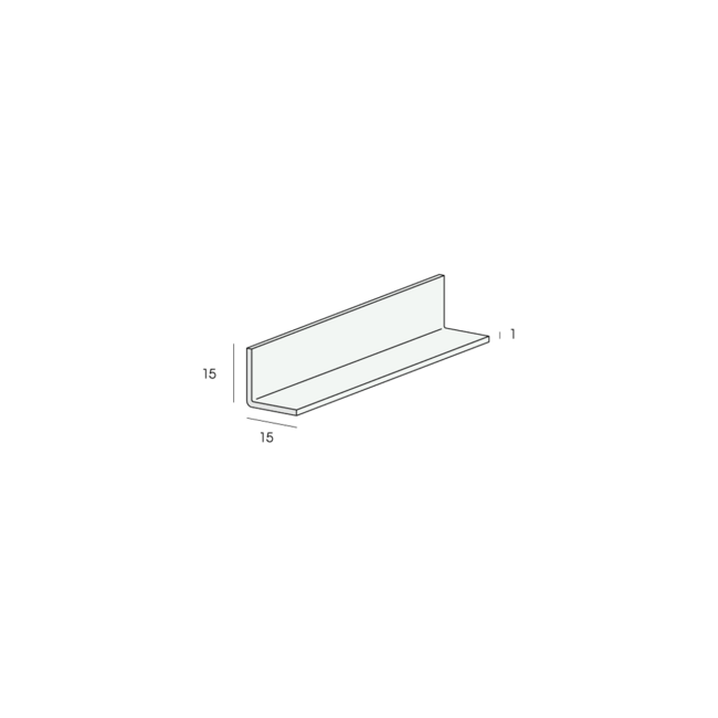 Heering Hoekprofiel 15 x 15 x 1 mm - Wit (1 x 275 cm)