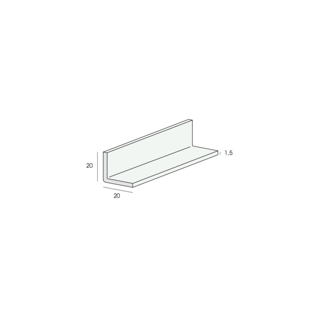 Heering Hoekprofiel 20 x 20 x 1,5 mm - Zwart (1 x 520 cm)