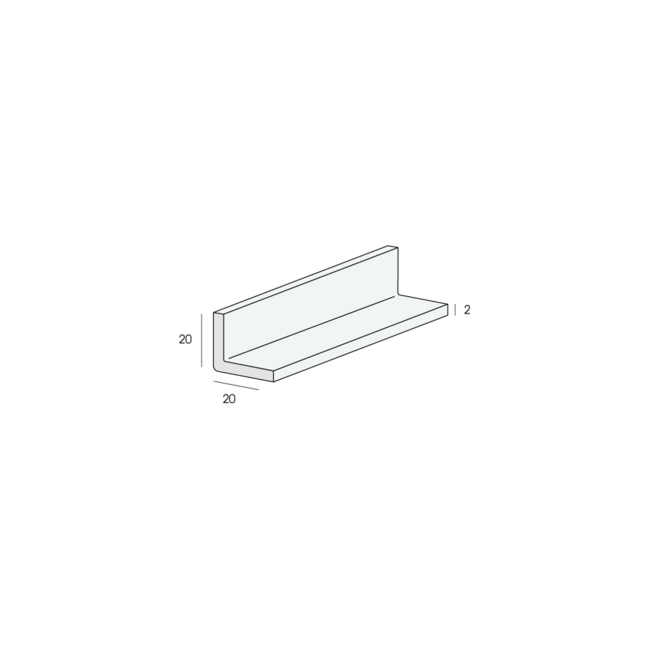 Heering Hoekprofiel 20 x 20 x 2 mm - Wit (1 x 260 cm)