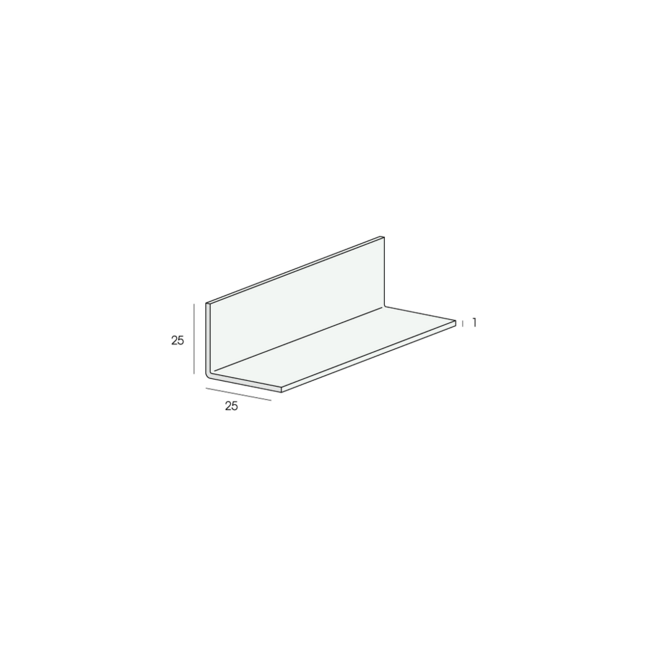 Heering Hoekprofiel 25 x 25 x 1 mm - Wit (1 x 260 cm)