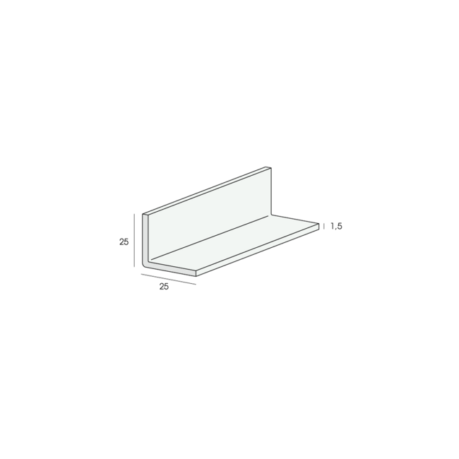 Heering Hoekprofiel 25 x 25 x 1,5 mm - Wit (1 x 260 cm)