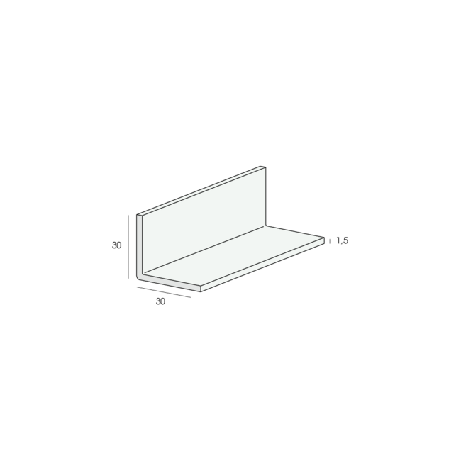 Heering Hoekprofiel 30 x 30 x 1,5 mm - Wit (1 x 260 cm)