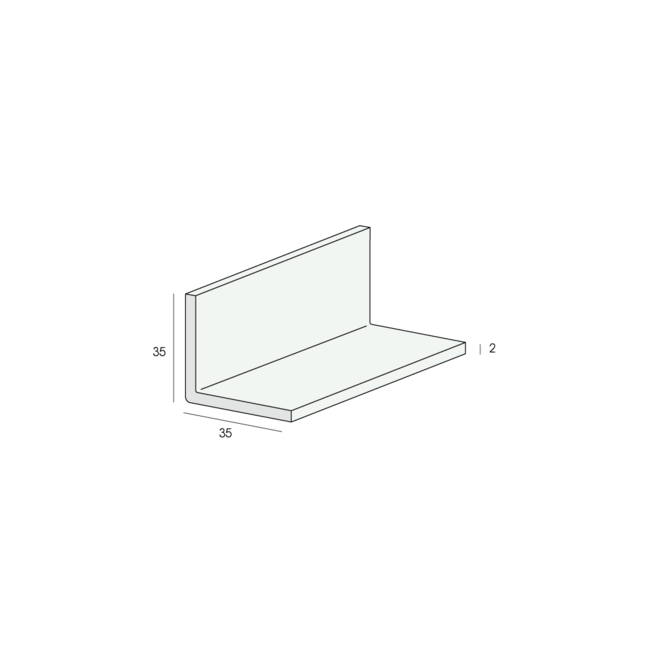 Heering Hoekprofiel 35 x 35 x 2 mm - Zwart (1 x 600 cm)