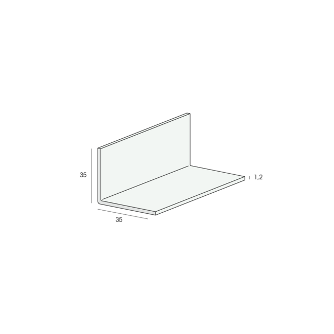 Heering Hoekprofiel 35 x 35 x 1,2 mm - Wit (1 x 275 cm)