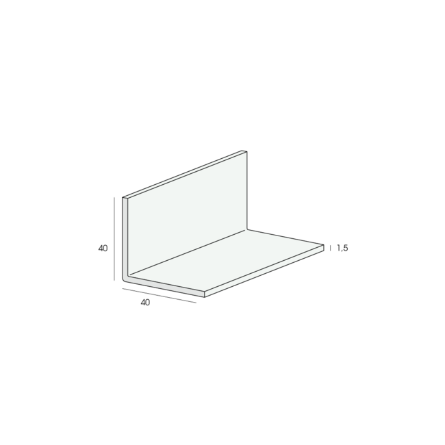 Heering Hoekprofiel 40 x 40 x 1,5 mm - Zwart (1 x 260 cm)