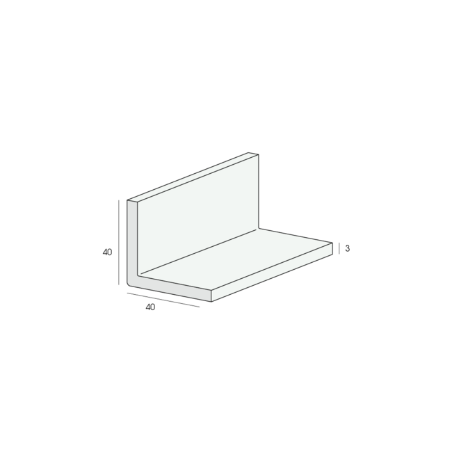 Heering Hoekprofiel 40 x 40 x 3 mm - Wit (1 x 600 cm)