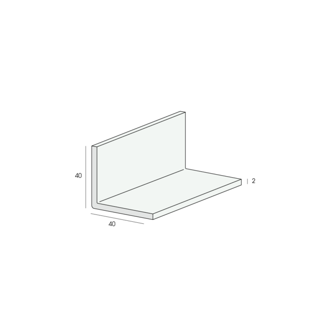 Heering Hoekprofiel 40 x 40 x 2 mm - Wit (1 x 260 cm)