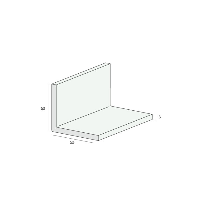 Heering Hoekprofiel 50 x 50 x 3 mm - Wit (1 x 600 cm)