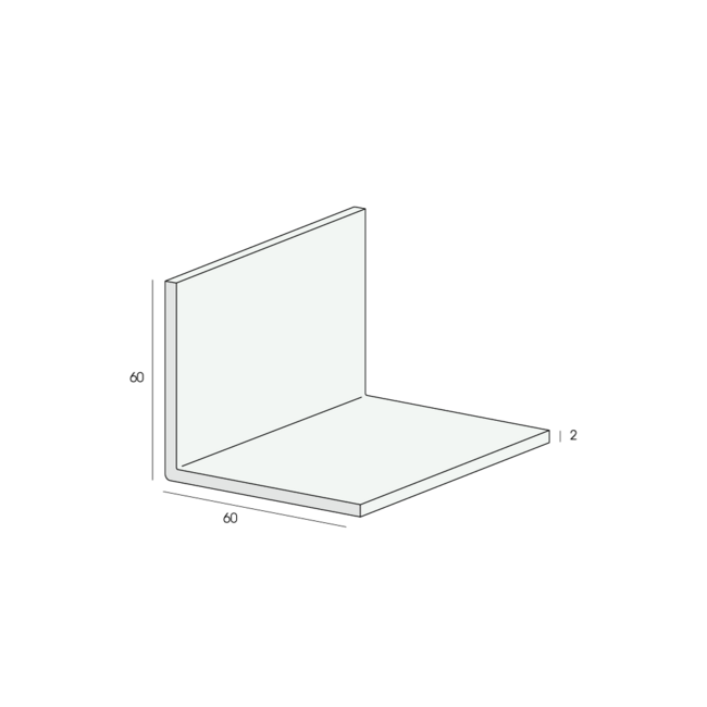 Heering Hoekprofiel 60 x 60 x 2 mm - Wit (1 x 600 cm)