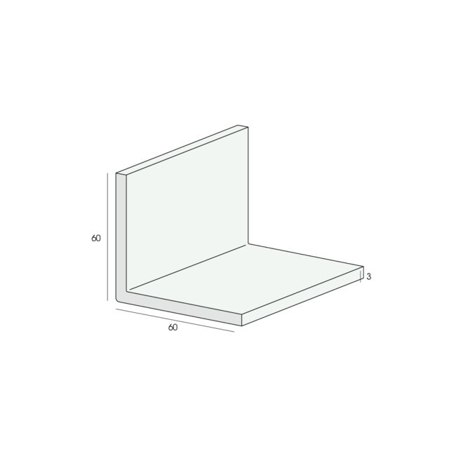 Heering Hoekprofiel 60 x 60 x 3 mm - Crème (1 x 600 cm)