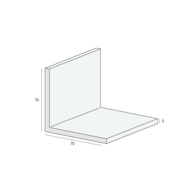 Heering Hoekprofiel 70 x 70 x 3 mm - Crème (1 x 600 cm)