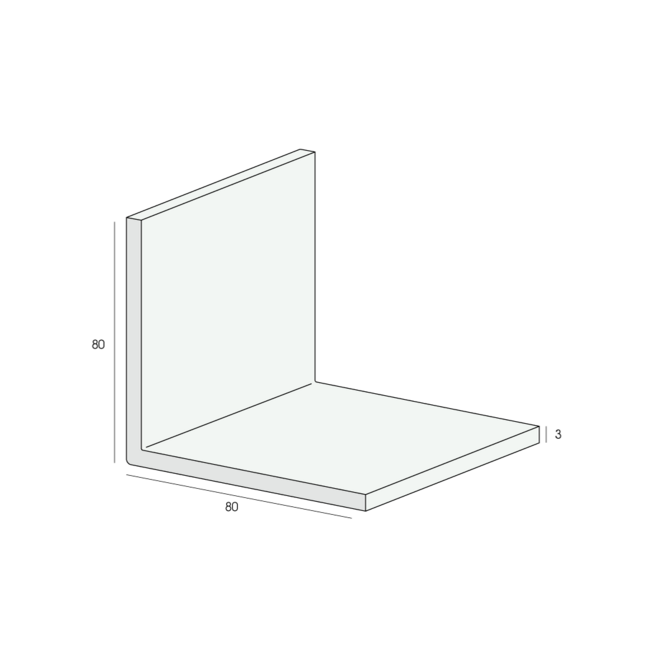 Heering Hoekprofiel 80 x 80 x 3 mm - Crème (1 x 600 cm)