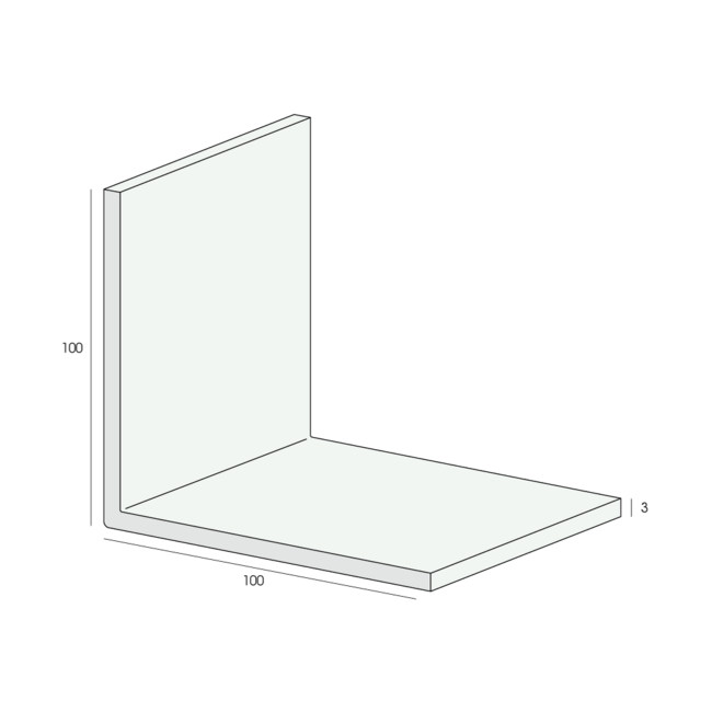 Heering Hoekprofiel 100 x 100 x 3 mm - Wit (1 x 600 cm)