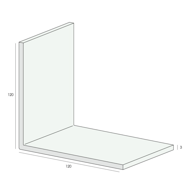 Heering Hoekprofiel 120 x 120 x 3 mm - Crème (1 x 600 cm)