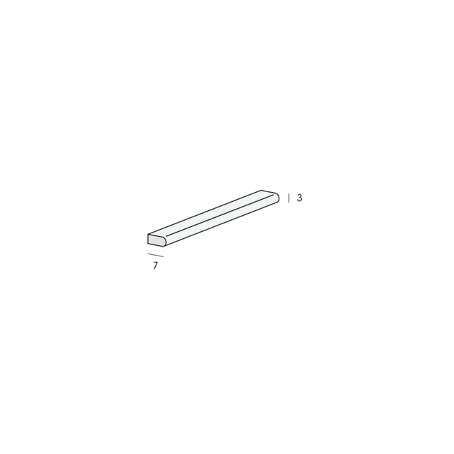 Heering Platprofiel 7 x 3 mm, 1 zijde afgerond - Grijs (1 x 100 cm)