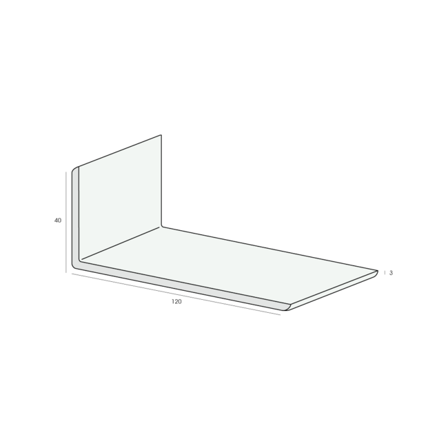 Heering Hoekprofiel 120 x 40 x 3 mm - Crème (1 x 600 cm)