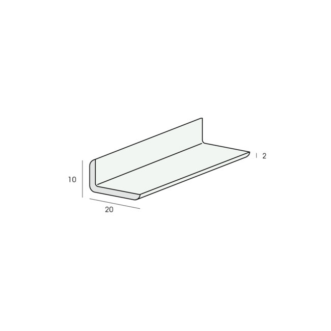 Heering Hoekprofiel 20 x 10 x 2 mm - Wit (1 x 600 cm)