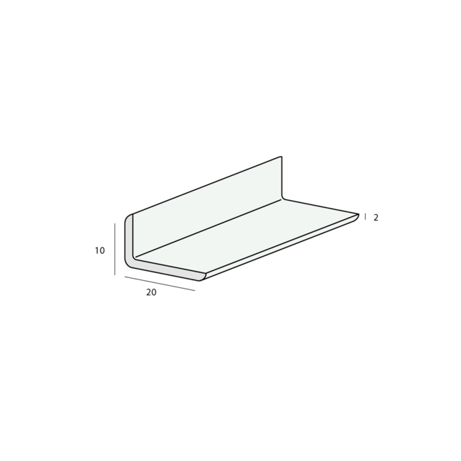 Heering Hoekprofiel 24 x 12 x 2 mm - Zwart (1 x 520 cm)
