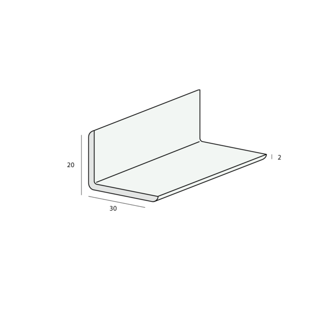 Heering Hoekprofiel 30 x 20 x 2 mm - Zwart (1 x 600 cm)