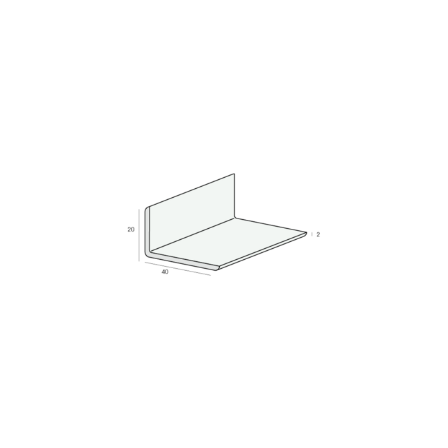 Heering Hoekprofiel 40 x 20 x 2 mm - Crème (1 x 600 cm)
