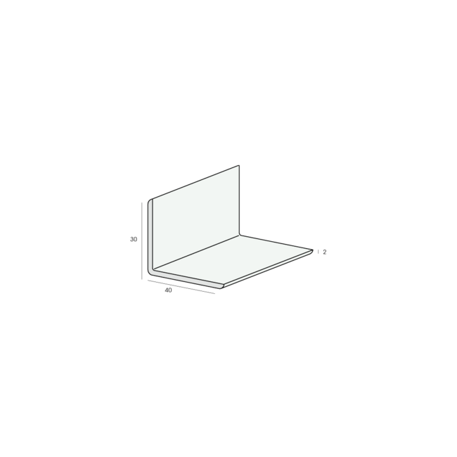 Heering Hoekprofiel 40 x 30 x 2 mm - Wit (1 x 600 cm)