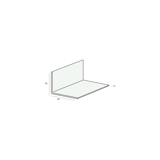 Heering Hoekprofiel 40 x 26 x 1,5 mm - Wit (1 x 500 cm)