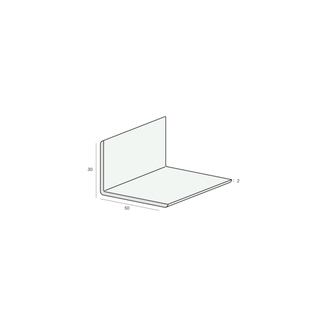Heering Hoekprofiel 50 x 30 x 2 mm - Zwart (1 x 600 cm)