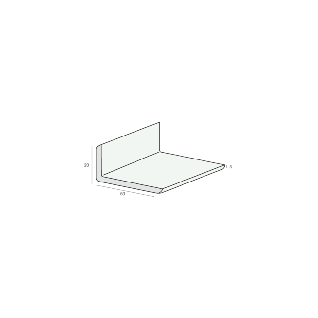 Heering Hoekprofiel 50 x 20 x 3 mm - Wit (1 x 600 cm)