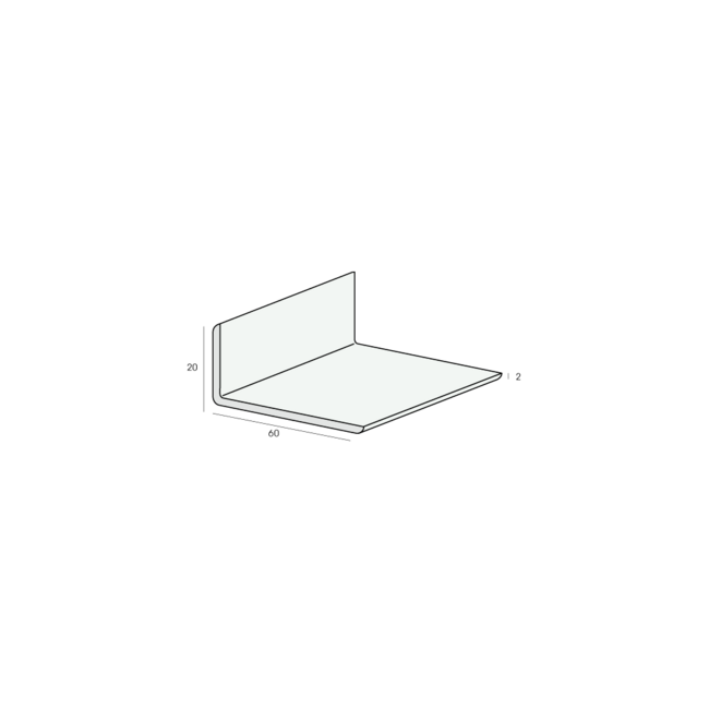 Heering Hoekprofiel 60 x 20 x 2 mm - Crème (1 x 600 cm)