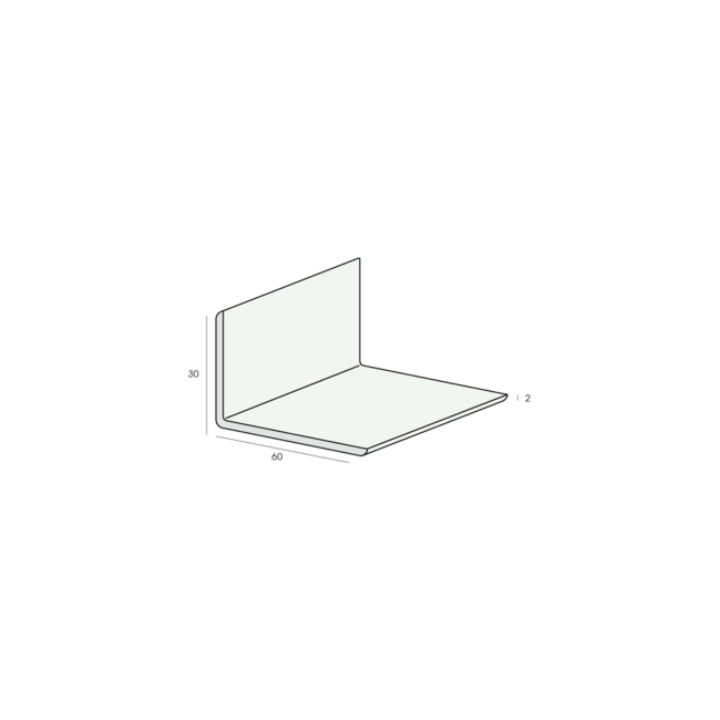 Heering Hoekprofiel 60 x 30 x 2 mm - Zwart (1 x 600 cm)