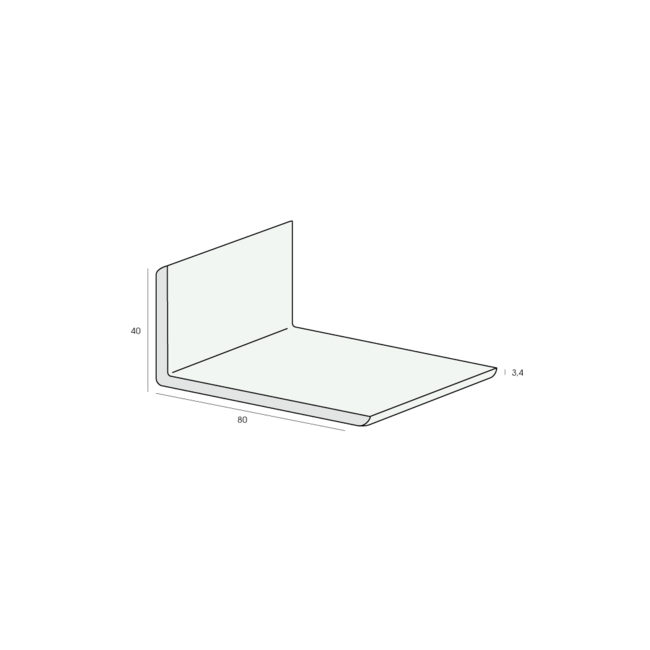 Heering Hoekprofiel 80 x 40 x 3,4 mm - Crème (1 x 600 cm)