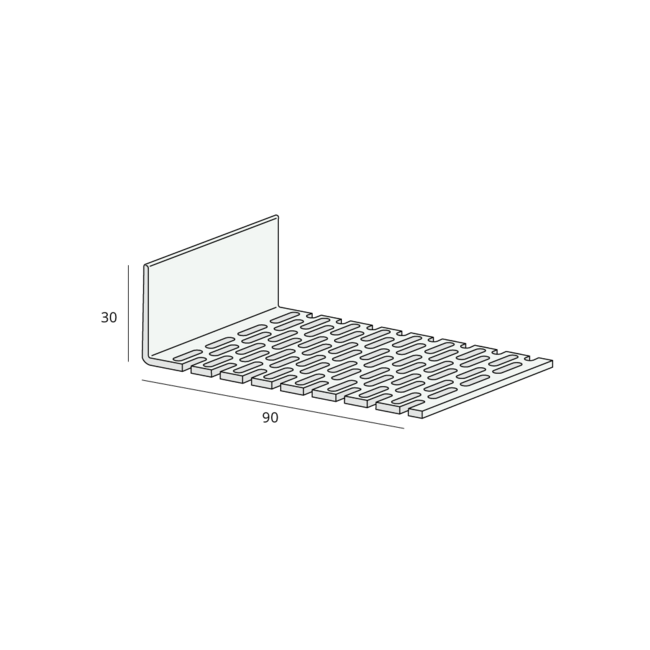 Heering Hoekprofiel geperforeerd 90 x 30 x 2 mm - Zwart (1 x 300 cm)
