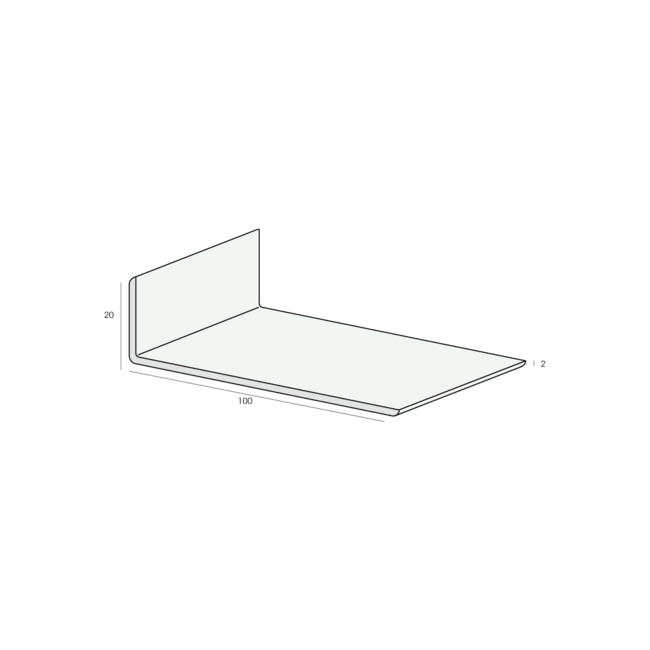 Heering Hoekprofiel 100 x 20 x 2 mm - Crème (1 x 600 cm)
