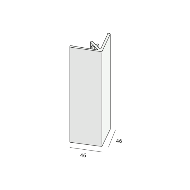 Keralit Uitwendig hoekprofiel 46x46 mm - Grafietzwart (1 x 400 cm)