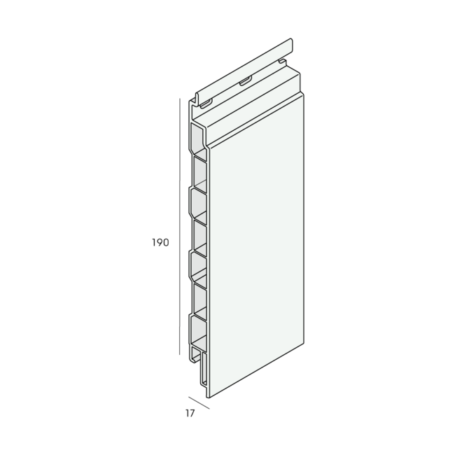 Keralit Sponningdeel 190mm - Grafietzwart (1 x 600 cm)