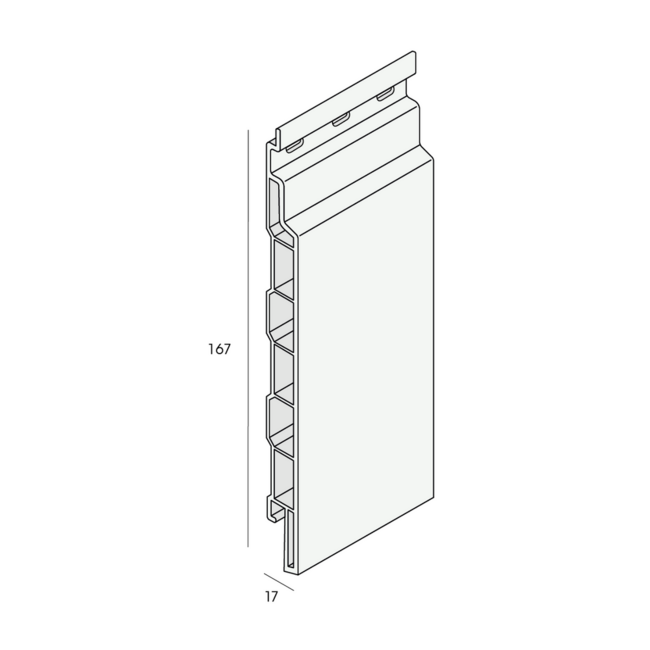 Keralit Sponningdeel 167 mm - Grafietzwart (1 x 600 cm)