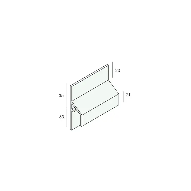 Keralit Trim / kraal aansluitprofiel 17 mm - Bruingrijs (1 x 600 cm)
