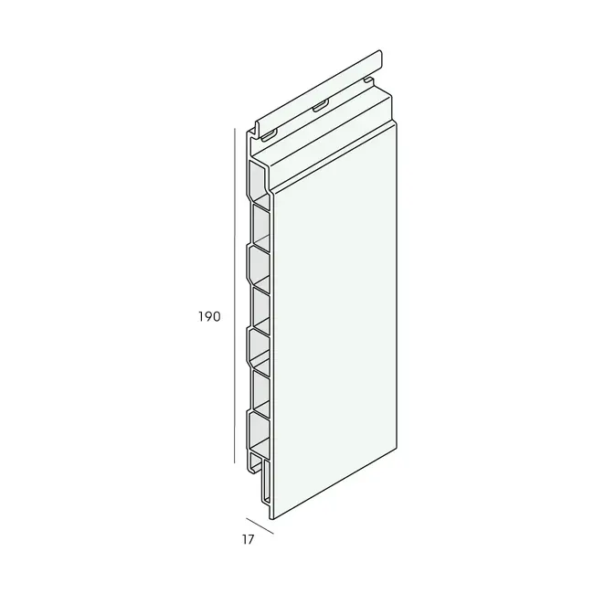 Keralit Sponningdeel 190 mm - Wit eiken (1 x 600 cm)