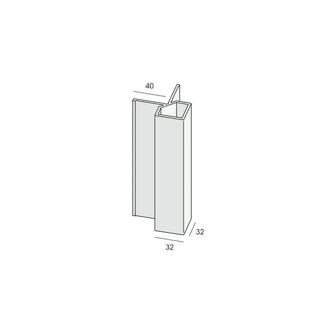 Keralit Uitwendig hoekprofiel 32x32 mm - Staalblauw (1 x 400 cm)