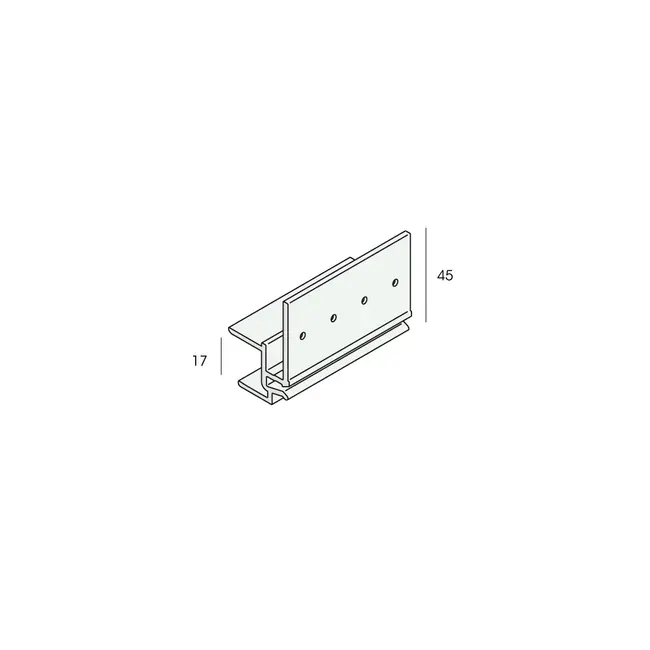 Keralit Montageprofiel 17 mm - Kwartsgrijs (1 x 600 cm)