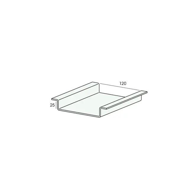 Heering Verholen ondergoot 120 mm - Grijs