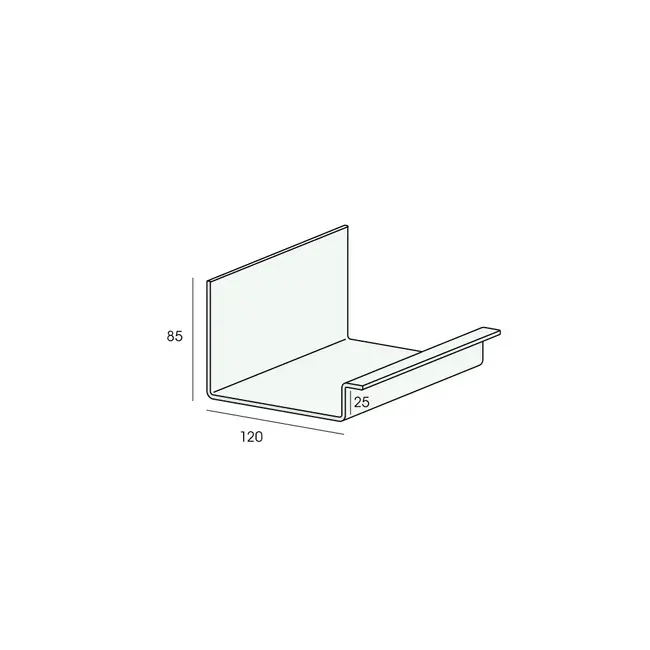 Heering Verholen goot 120 mm - Grijs
