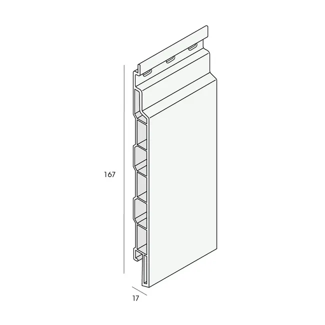 Keralit Sponningdeel 167 mm - Wit eiken (1 x 600 cm)