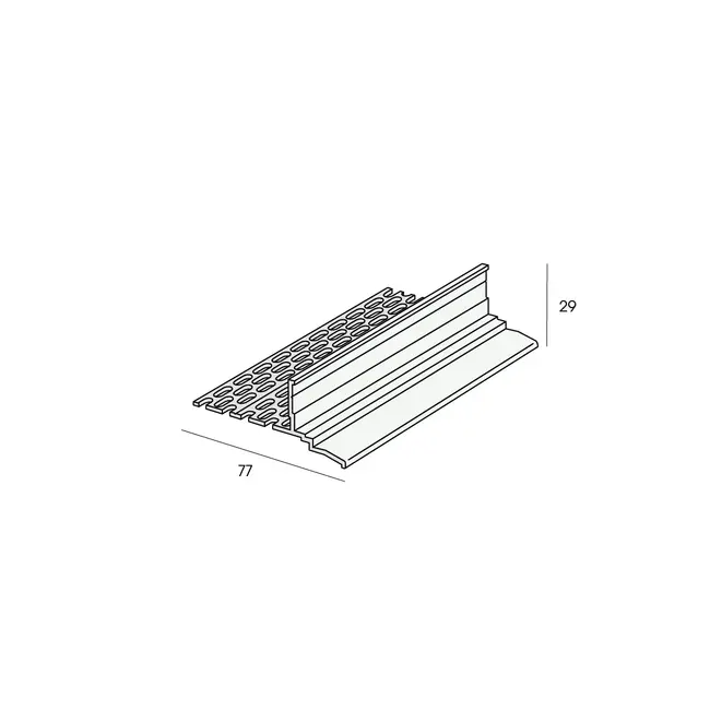 Keralit Startprofiel verticaal 50 mm ventilatie - Zwart (1 x 400 cm)
