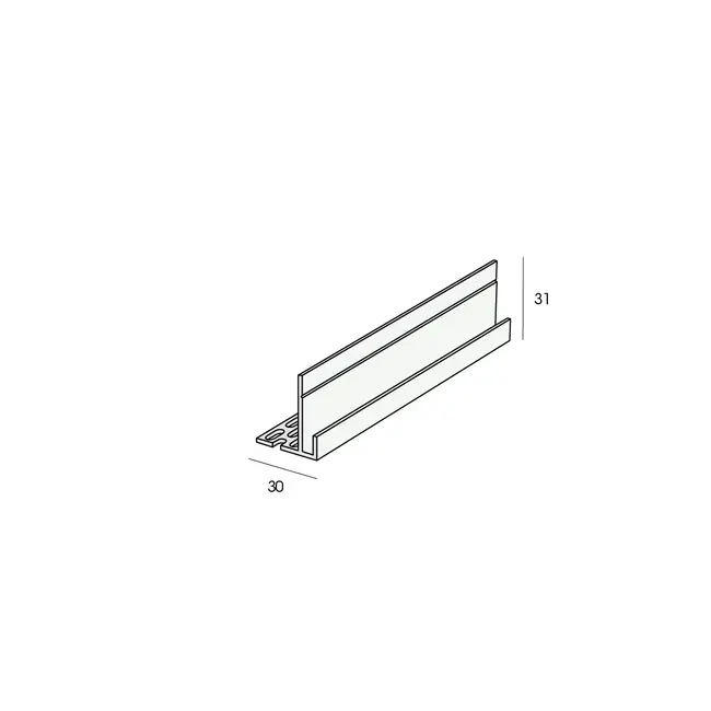 Keralit Inhaak startprofiel 22 mm ventilatie - Zwart (1 x 400 cm)