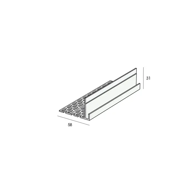 Keralit Inhaak startprofiel 50 mm ventilatie - Zwart (1 x 400 cm)