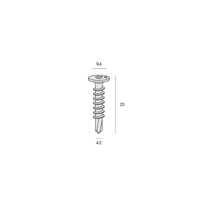 Keralit RVS A4 Schroef alu/hout zelfborend 4,2x23 100st. - Rvs (1 x 600 cm)